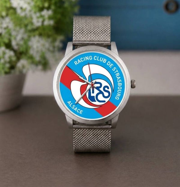 Montre Racing Club de Strasbourg Alsace – Montre Bracelet Fan du RCSA – 3 Coloris – LTDF Création