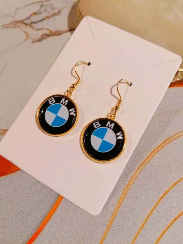 Boucles d’oreilles BMW en acier inoxydable doré ou argenté – Bijou automobile tendance | LTDF Création