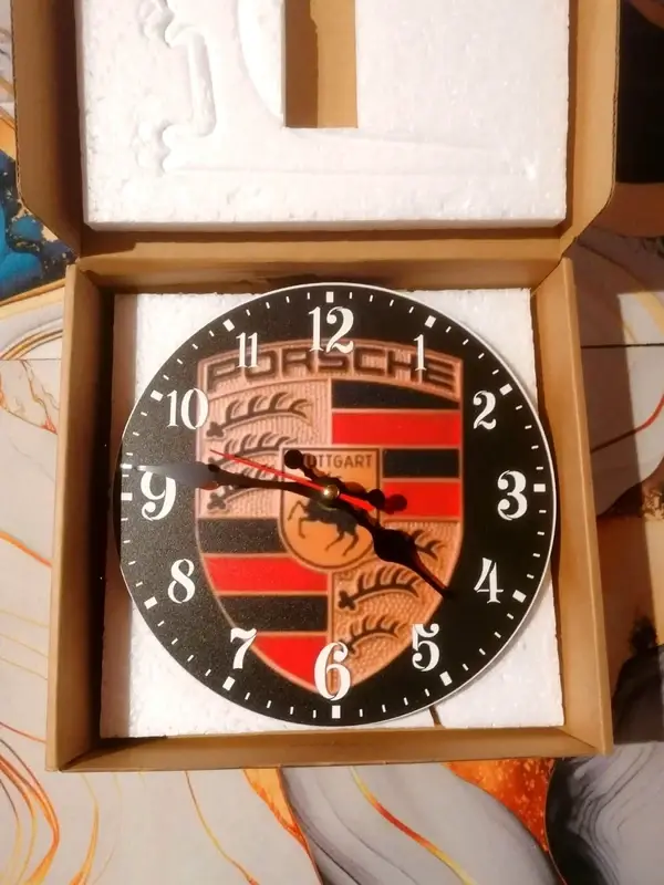 Horloge Murale Porsche 20 cm – Horloge Décorative Passion Automobile | LTDF Création