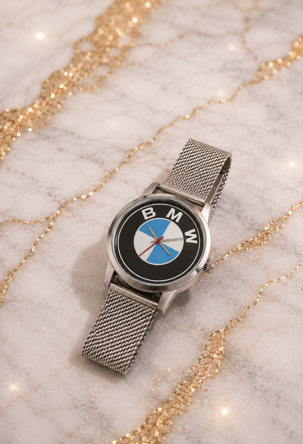 Montre BMW 24 cm – Montre Bracelet Métal Style Automobile | LTDF Création