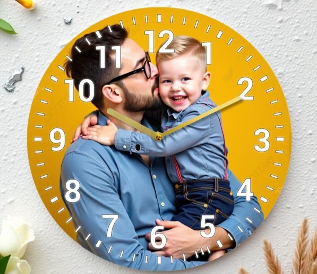 Horloge Personnalisée avec la Photo de Votre Choix – Diamètre 20 cm ou 30 cm | Cadeau Unique et Décoration Personnalisée