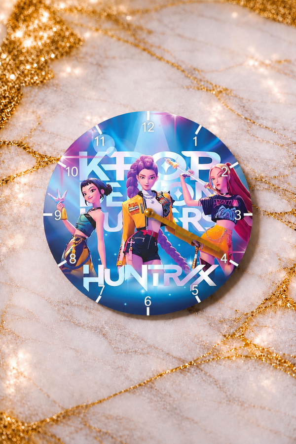 Horloge murale KPop Demon Hunters 20 cm – Décoration originale style K-pop