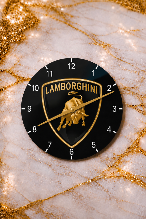 Horloge murale Lamborghini Ø 20 cm – Design automobile – Neuve