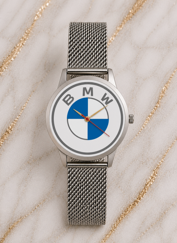 Montre Bracelet BMW Logo Blanc – Acier Inoxydable 24 cm
