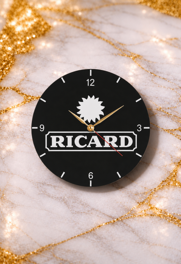 Horloge murale Ricard Ø 20 cm – Design vintage – Neuve