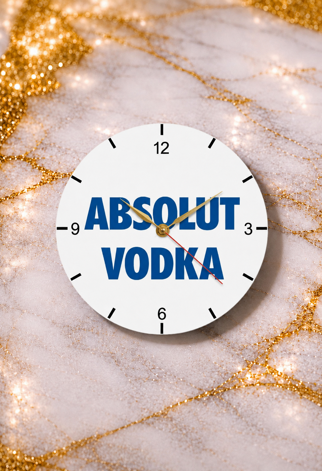 Horloge murale Absolut Vodka Ø 20 cm – Décoration vintage – Neuve