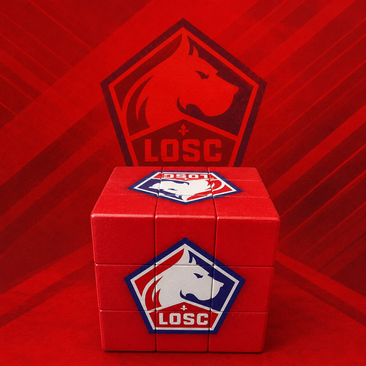 Rubik’s Cube LOSC Football – Cube Puzzle Lille 5x5 cm | Boutique LTDF Création