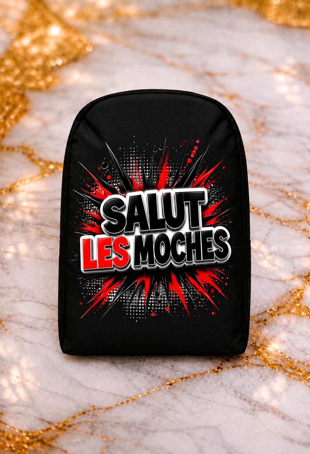 Sac à dos personnalisé « Salut les moches » 40 x 30 cm – Sac humoristique – LTDF Création