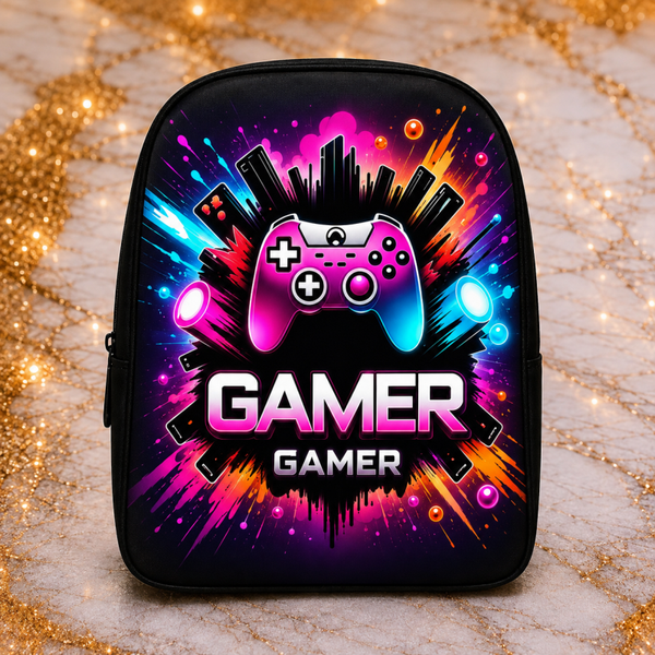 Sac à dos Gamer 40 x 30 cm – Sac gaming, école, voyage et loisirs – LTDF Création