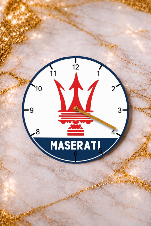 Horloge murale Maserati Ø 20 cm – Décoration automobile – Neuve