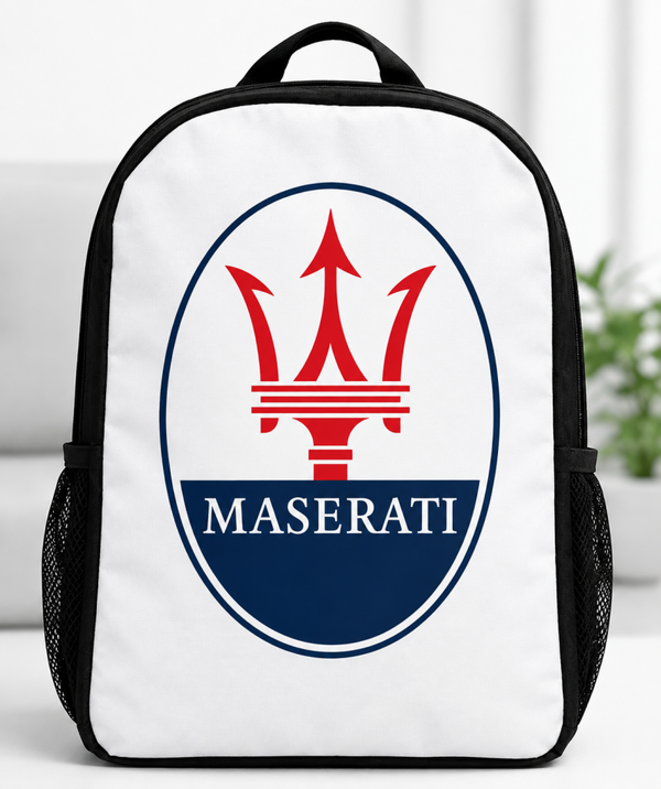 Sac à dos Maserati 40 x 30 cm – Sac automobile, école, voyage et loisirs – LTDF Création