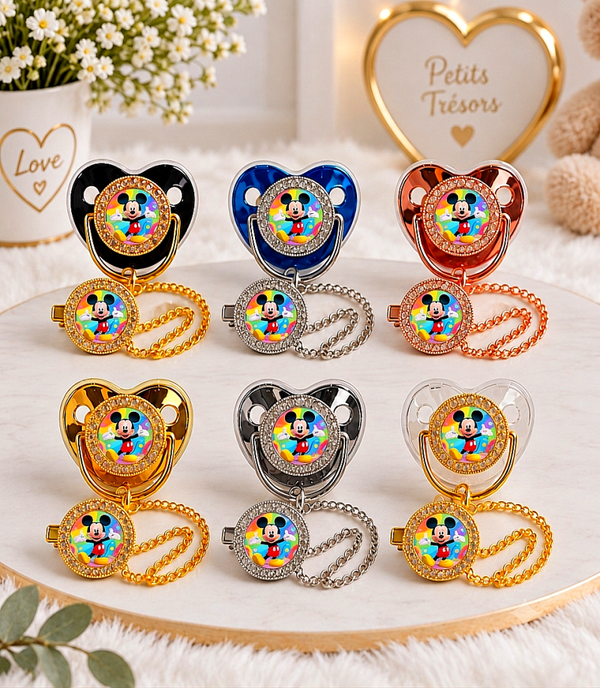 Tétine Strass inspirée de l’univers de Mickey – Une touche de magie pour bébé