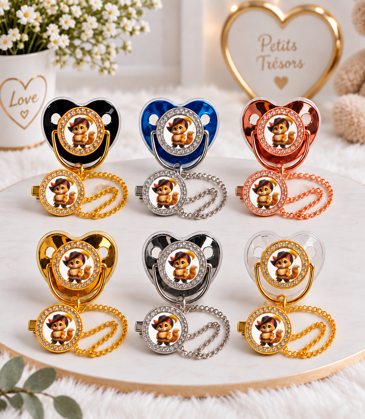Tétine Strass Baby inspirée du Chat Potté – Une tétine bébé originale et pleine de caractère