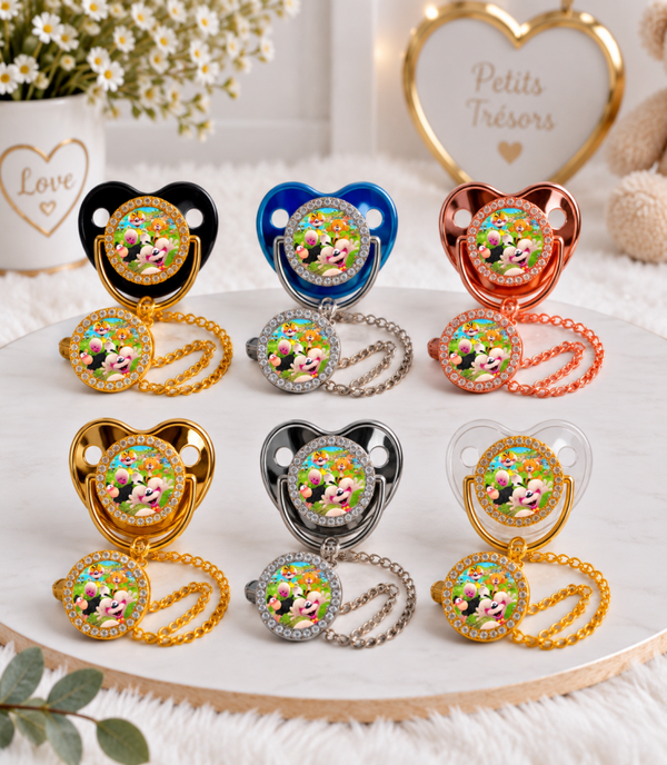 Tétine Strass Baby Diddl & Diddlina – Tétine bébé personnalisée avec attache