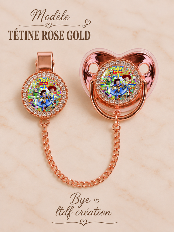 Tétine Strass Baby Toy Story – Tétine bébé personnalisée avec attache