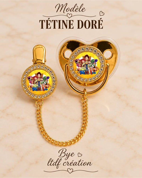 Tétine Strass Baby Toy Story – Tétine bébé personnalisée avec attache