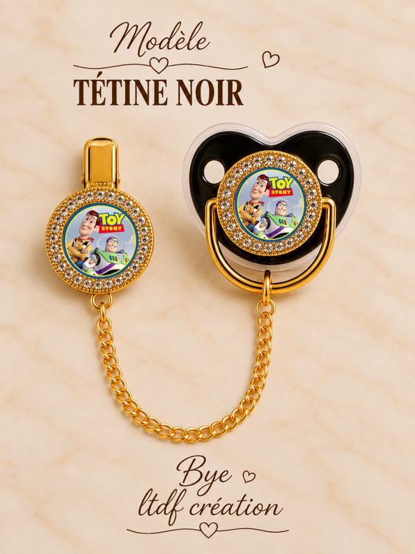 Tétine Strass Baby Toy Story – Tétine bébé personnalisée avec attache