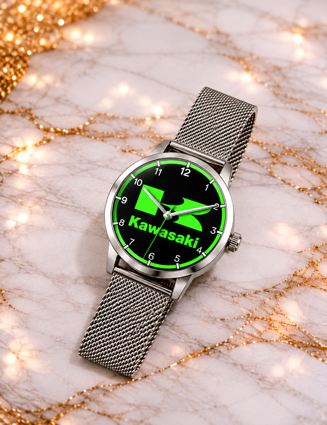 Montre Bracelet Inspirée de l'Univers Kawasaki – Moto, Passion et Performance – Création LTDF Création