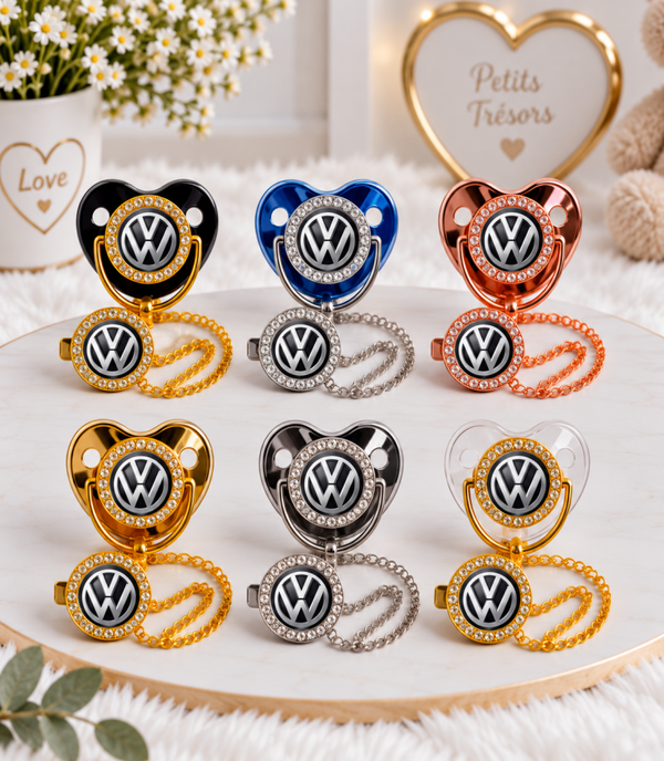 Tétine Strass Baby Volkswagen – Tétine bébé personnalisée avec attache