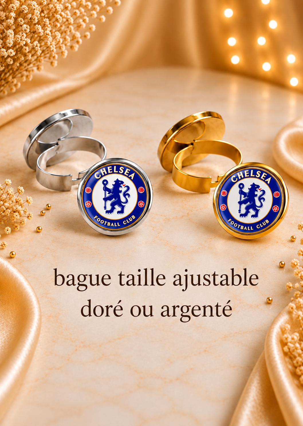 Collection Bijoux Chelsea FC – Colliers, Bracelets, Bagues, Boucles d’Oreilles et Porte-Clés Strass pour Supporters de Chelsea Football Club