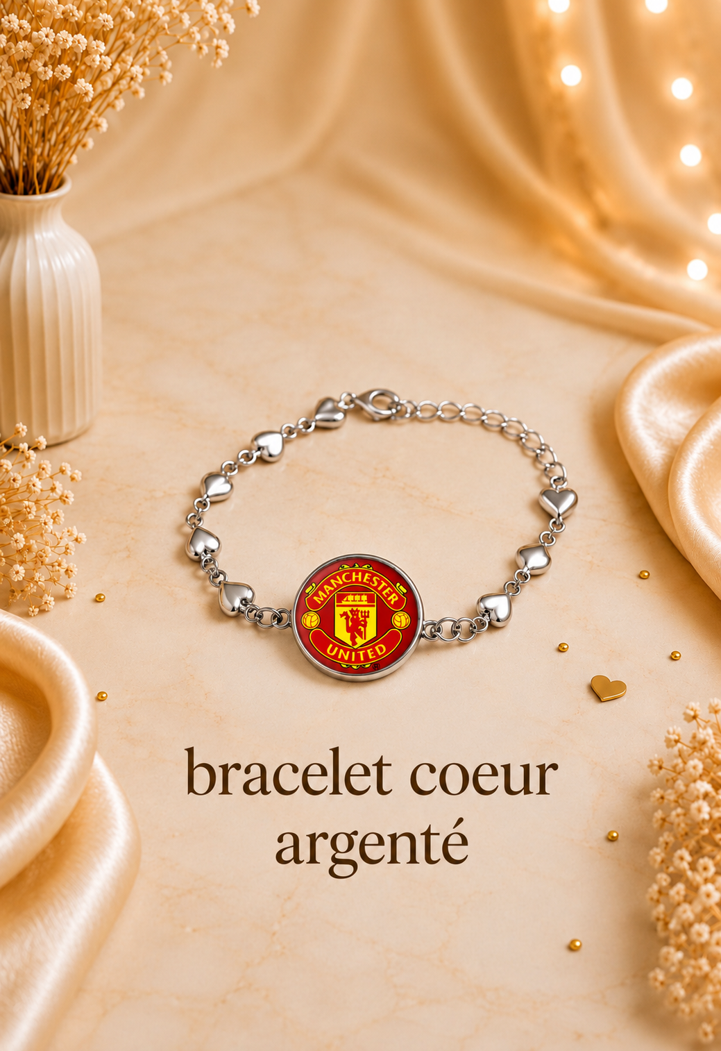 Collection Bijoux Manchester United – Colliers, Bracelets, Bagues, Boucles d’Oreilles et Porte-Clés Strass pour Supporters des Red Devils
