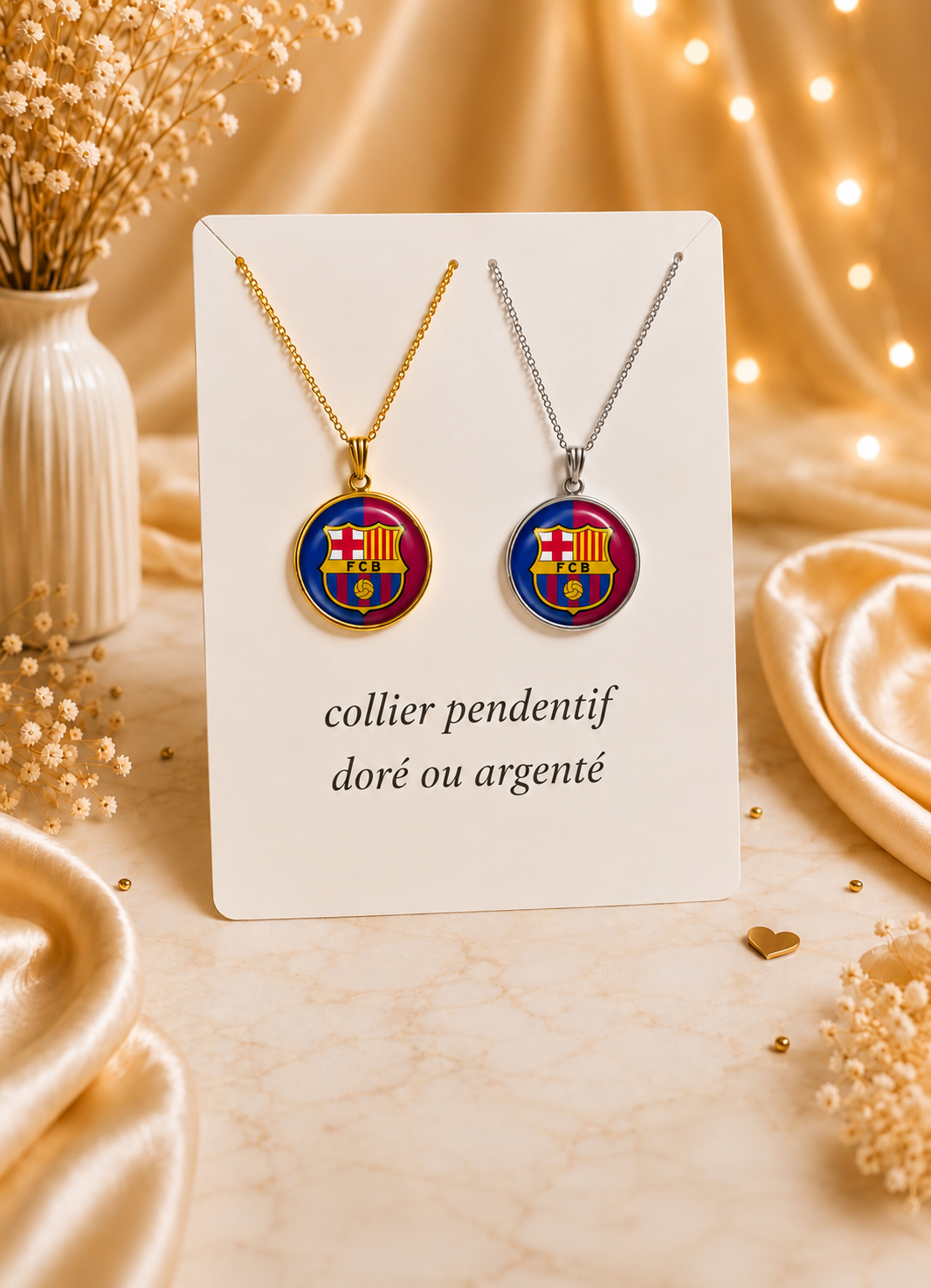 Collection Bijoux FC Barcelone – Colliers, Bracelets, Bagues, Boucles d’Oreilles et Porte-Clés Strass pour Supporters du Barça