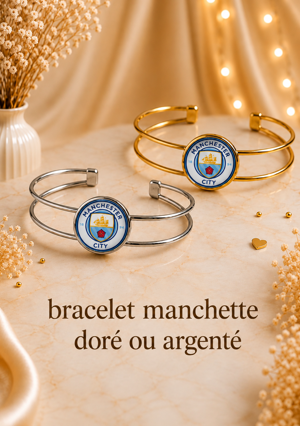 Collection Bijoux Manchester City – Colliers, Bracelets, Bagues, Boucles d’Oreilles et Porte-Clés Strass pour Supporters des Citizens