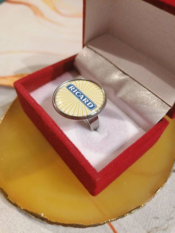 Bague Ricard Ajustable – Acier Inoxydable Doré ou Argenté – Création Boutique LTDF