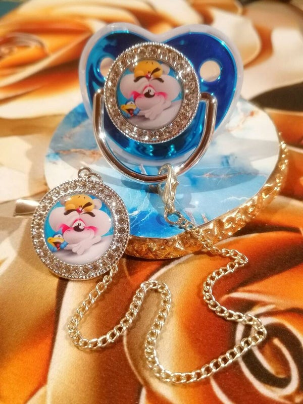 Tétine Strass avec Attache Diddl – 5 Coloris Disponibles
