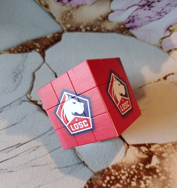 Rubik’s Cube LOSC Football – Cube Puzzle Lille 5x5 cm | Boutique LTDF Création