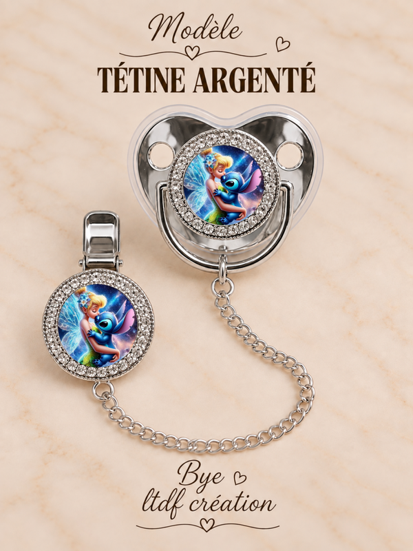 Tétine Strass Baby Disney – Tétine bébé personnalisée avec attache