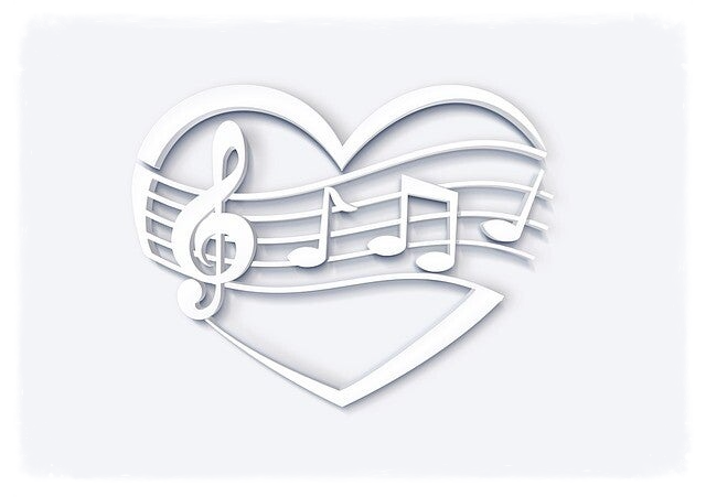 Herz mit Noten Frieden und Diplomatie