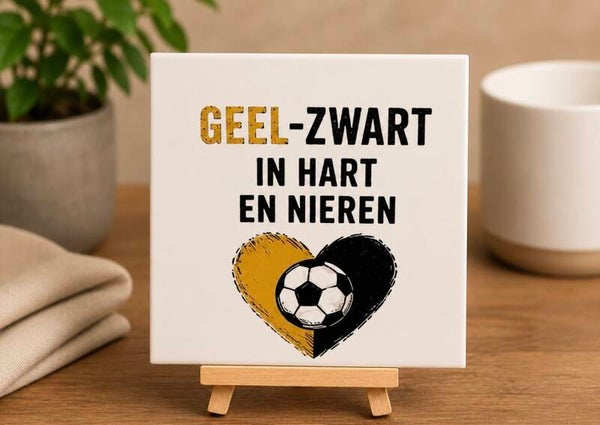 Tegel "Geel-zwart in hart en nieren"