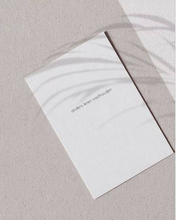 Rouwkaart 'Anders leren vasthouden'