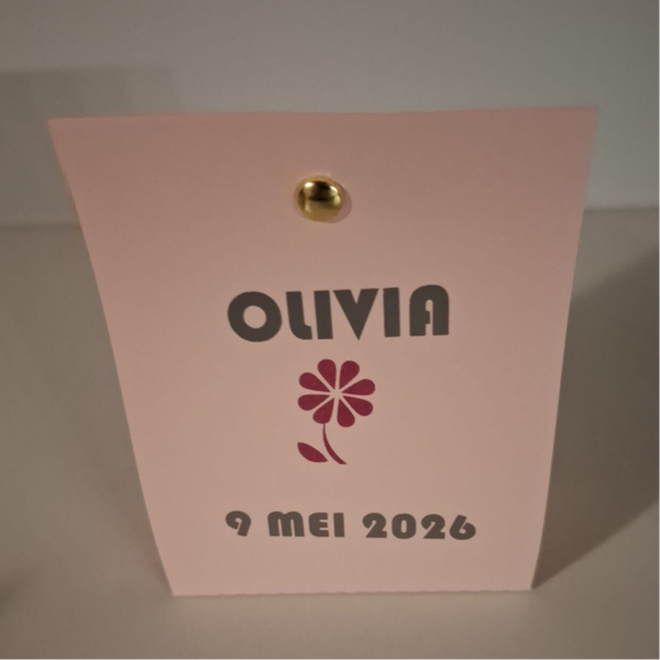 communiebedankjes papieren label - Mie Moments