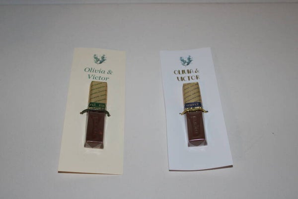 Chocoladebedankje op gepersonaliseerde kaart