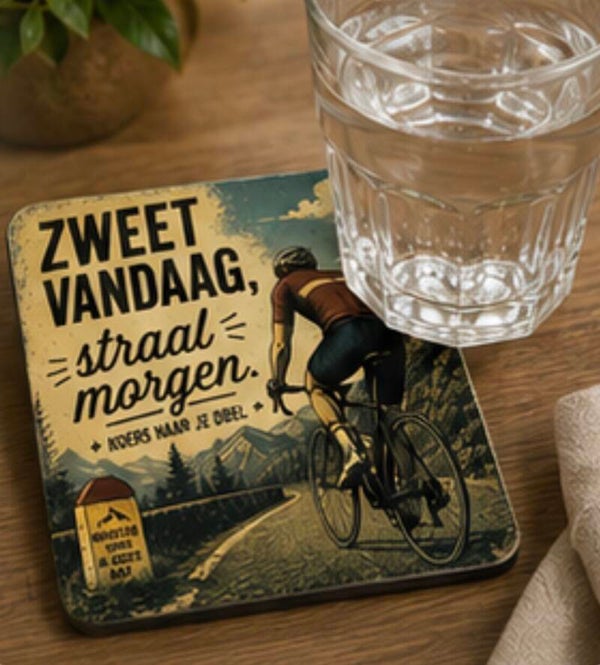 Glasonderzetter "Zweet vandaag.  straal morgen"