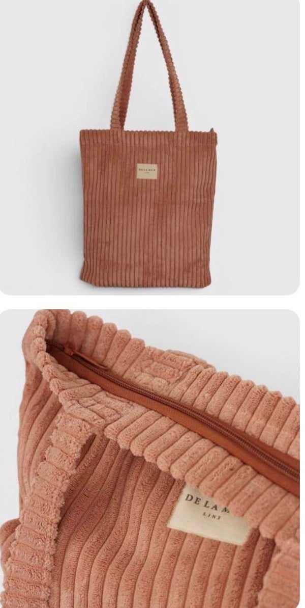 Tote bag ribfluweel