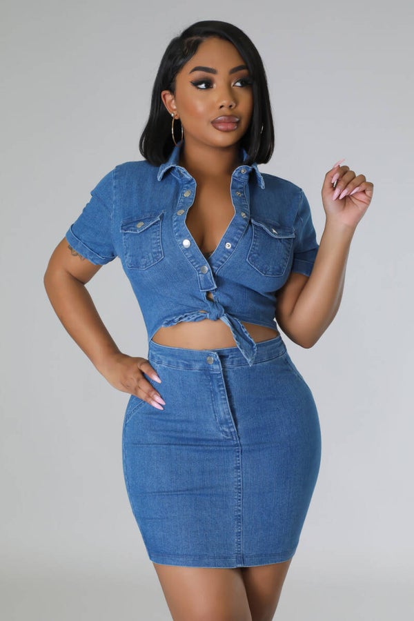 Robe nouée jeans