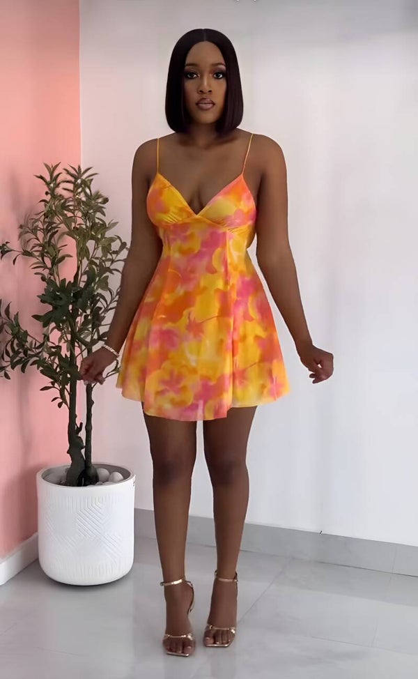 Robe courte évasée Bali