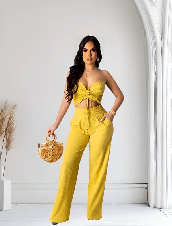 Ensemble pantalon Yalena Jaune