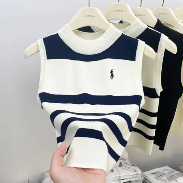 Top Alba marine rayé