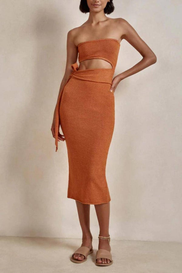 Robe bustier brique
