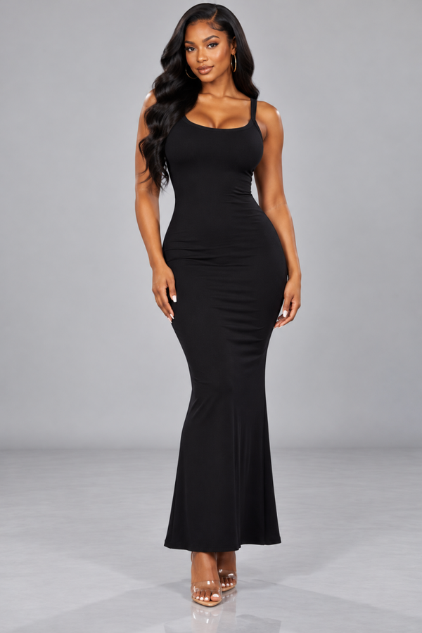 Robe longue simple noire