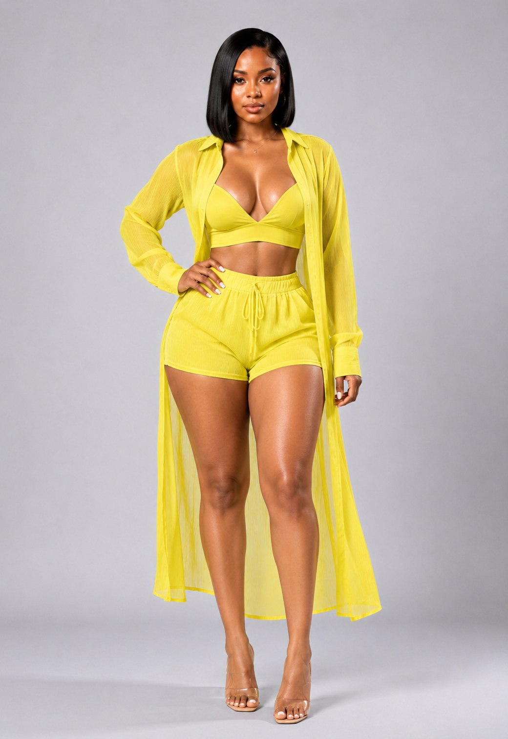 Ensemble short Zaya jaune
