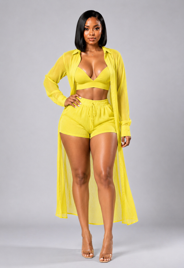 Ensemble short Zaya jaune