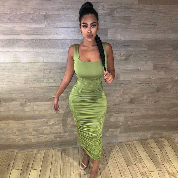 Robe Midi froncée