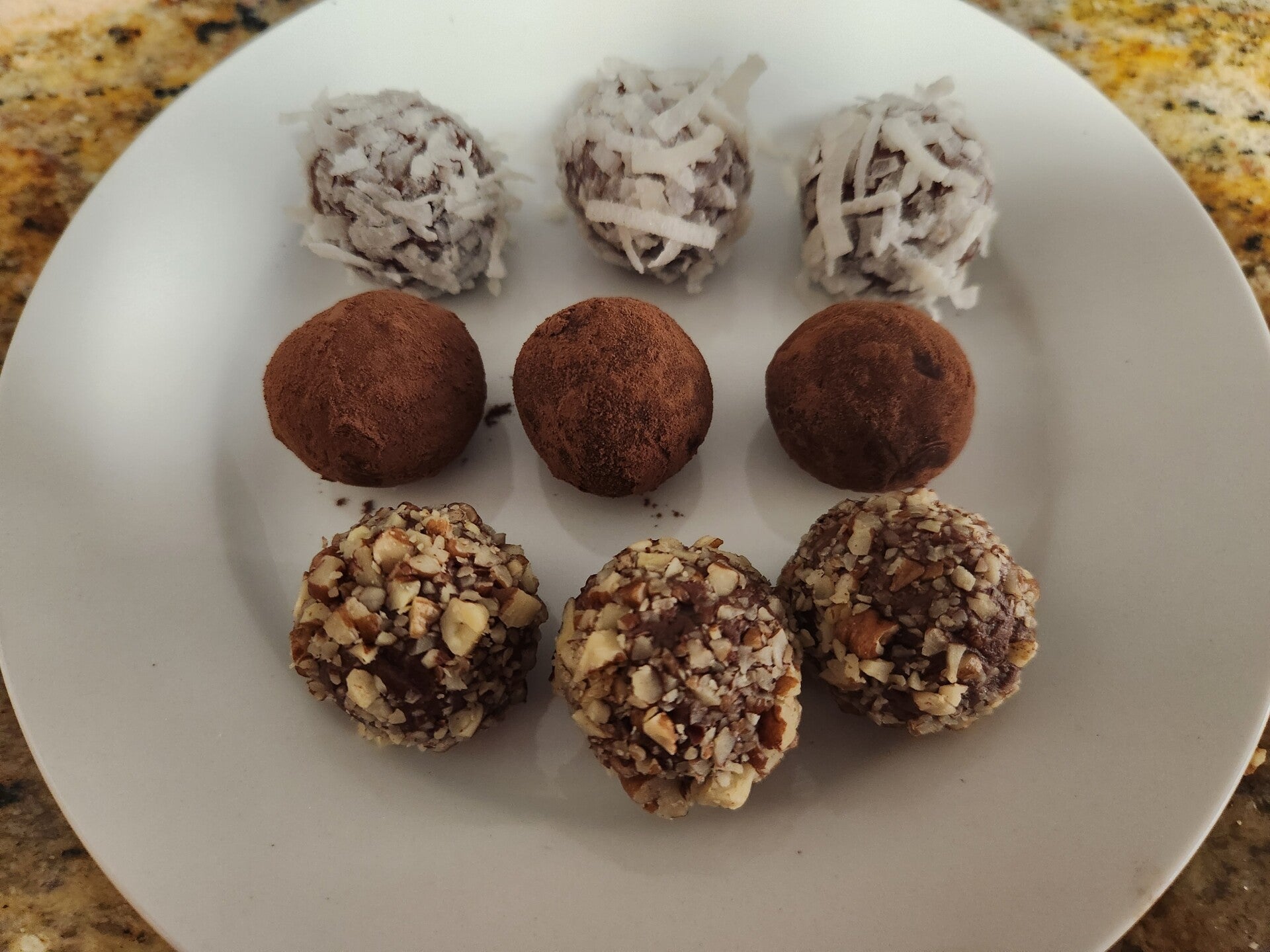 New - Milk or Dark Chocolate Truffles with Coconut, Cocoa and Pecans!