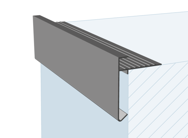 Roval-Standaard aluminium dakrandprofiel 2500x45x45 zwart RAL 9005