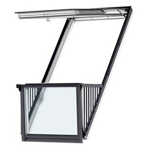 VELUX® GDL SK19 2066 Balkonvenster Wit afgelakt grenenhout